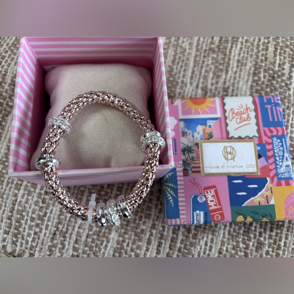 House of Harlow Pink Rose Gold and Silver Bracelet - Picture 2 of 2